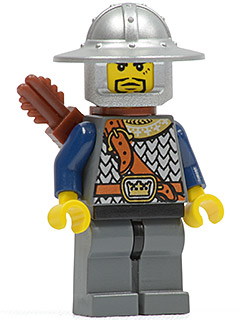 Fantasy Era - Crown Knight Scale Mail with Chest Strap, Helmet with Broad Brim, 3 Spots under Left Eye, Quiver (cas361)