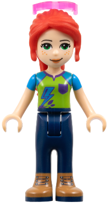 Friends Mia - Dark Blue Trousers, Lime Top, Red Hair, Sunglasses (frnd0328)
