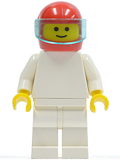 Plain White Torso with White Arms, White Legs, Red Helmet (pln006)