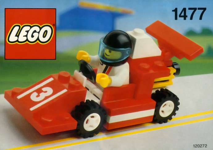 1477 Red Race Car Number 3 (Used) LEGO Town