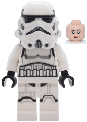 Imperial Stormtrooper - Female, Dual Molded Helmet with Light Bluish Gray Panels on Back, Shoulder Belts, Light Nougat Head (sw1456)