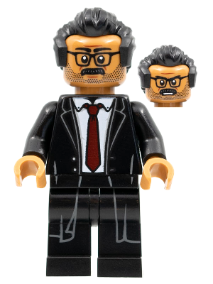 Lt. James Gordon, Black Hair, Black Suit, Dark Red Tie (sh0787)