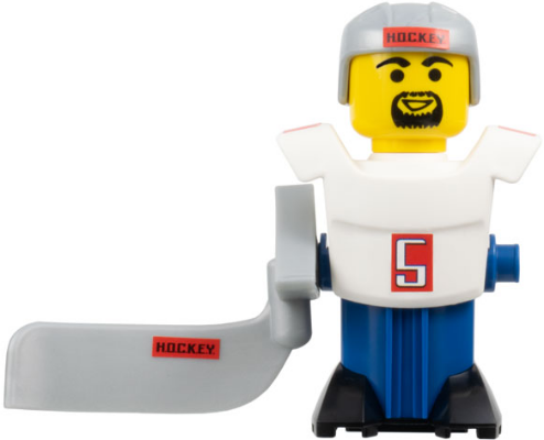 McDonald's Sports Hockey Player - White Torso and Blue Base with Stickers (hky012s)