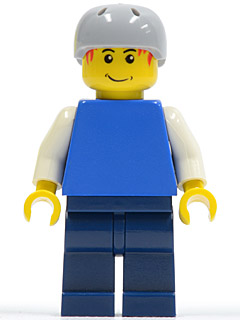 Plain Blue Torso with White Arms, Dark Blue Legs, Helmet (cty0155)