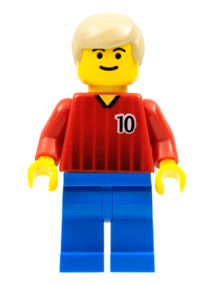 Soccer Player - Red and Blue Team with Number 10 (soc067)