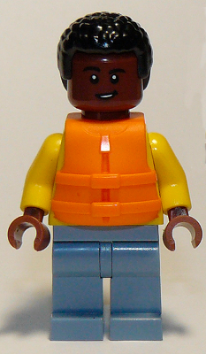 Darius Bowman - Yellow Hoodie over White Shirt, Sand Blue Legs, Orange Life Jacket (jw073)