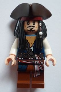 Captain Jack Sparrow - White Shirt, Dark Blue Plain Vest, Tricorne (poc024)