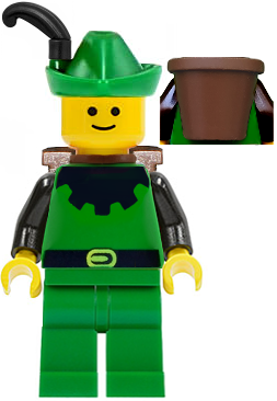 Forestman - Black, Green Hat, Black Feather, D-Basket (cas131a)