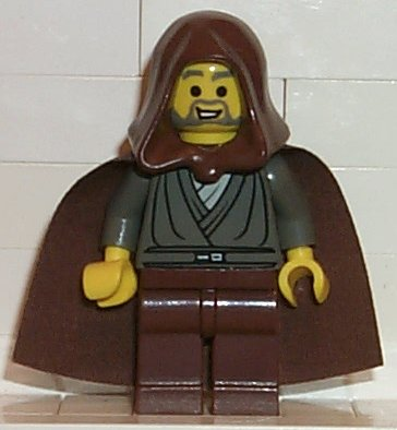 Jedi Knight (Jedi Bob) - Dark Gray Tunic, Brown Hood and Cape (sw0057)