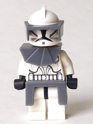 Clone Trooper (Phase 1) - Dark Bluish Gray Visor, Pauldron, and Kama, Large Eyes (sw0203)