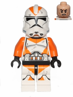Clone Trooper, 212th Attack Battalion (Phase 2) - Orange Arms, Dirt Stains, Scowl (sw0522)