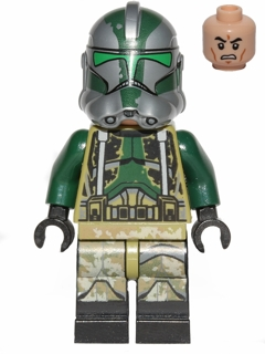 Clone Trooper Commander Gree, 41st Elite Corps (Phase 2) - Kashyyyk Camouflage, Scowl (sw0528)