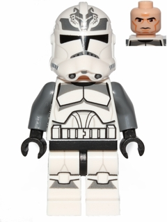 Clone Trooper, 104th Battalion 'Wolfpack' (Phase 2) - Dark Bluish Gray Markings, Large Eyes (sw0537)