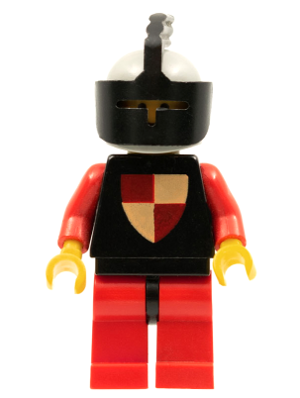 Classic - Knights Tournament Knight Black, Red Legs with Black Hips, Light Gray Helmet, Black Visor (cas007)