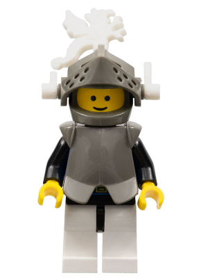 Breastplate - Armor over Blue, Dark Gray Helmet and Visor, White Dragon Plumes (cas167)