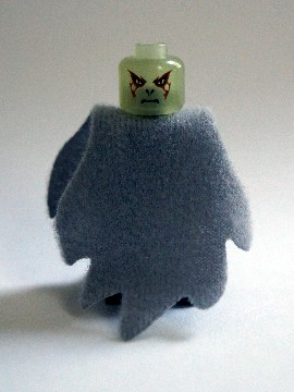 Lord Voldemort - Glow In Dark Trans Head, Light Bluish Gray Dementor Style Cape (hp069b)