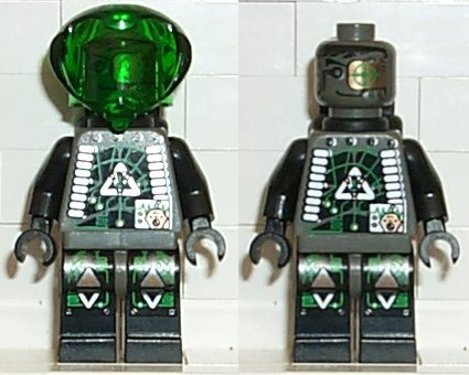 Insectoids Zotaxian Alien - Male, Gray and Black with Green Circuits and Silver Hoses, with Air Tanks (sp020)