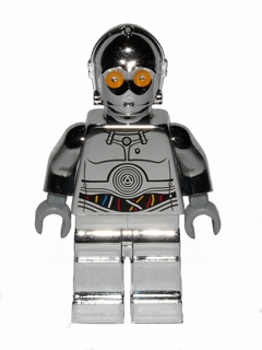 TC-14 Protocol Droid - Chrome Silver with Blue, Red and White Wires Pattern (sw0385)