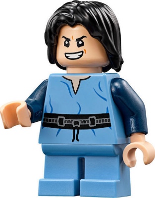 Boba Fett, Young - Medium Blue Shirt, Light Nougat Head (sw0844)