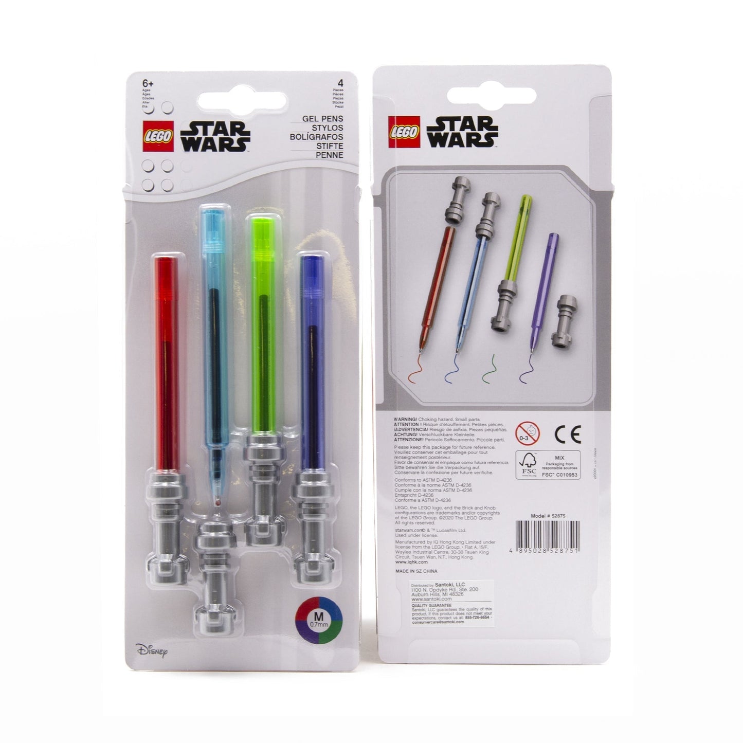 52875 Star Wars Lightsaber Gel Pen 4pk