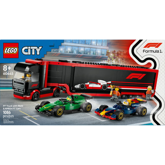 60445 F1® Truck with RB20 & AMR24 F1® Cars