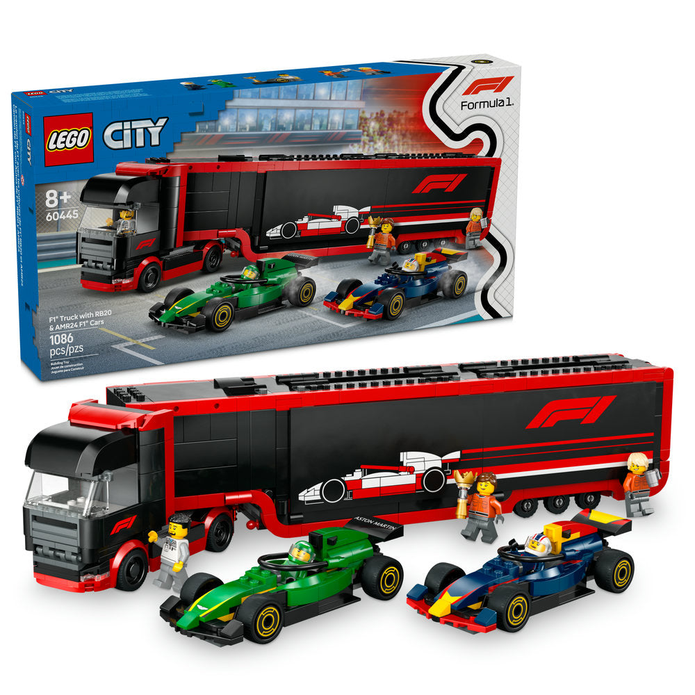 60445 F1® Truck with RB20 & AMR24 F1® Cars