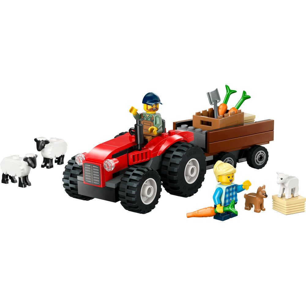 60461 Red Farm Tractor with Trailer & Sheep (Certified) LEGO City