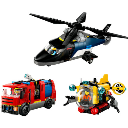 60462 Helicopter, Fire Truck & Submarine Remix (Retired) LEGO City