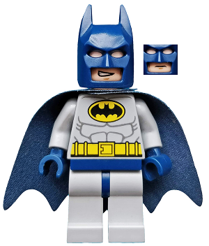 Batman - Light Bluish Gray Suit with Yellow Belt and Crest, Dark Blue Mask and Cape (Type 2 Cowl) (sh0025a)