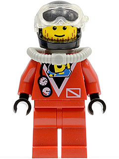 Divers - Red Diver 2, Red Legs, Black Helmet (div014)