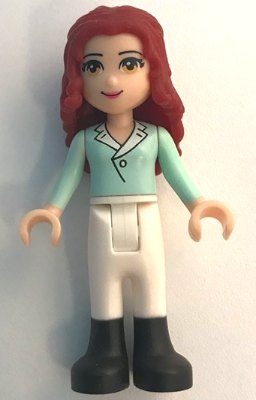Friends Theresa - White Riding Pants, Light Aqua Long Sleeve Top with Collar (frnd0025)