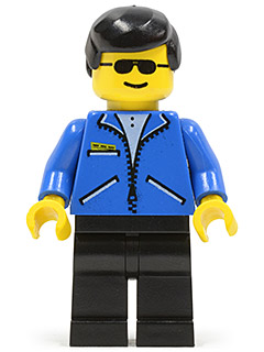 Jacket Blue - Black Legs, Black Male Hair, Sunglasses (jbl004)