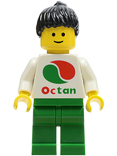 Octan - White Logo, Green Legs, Black Ponytail Hair (oct009)