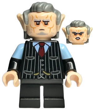 Goblin - Black Pinstripe Vest, Dark Bluish Gray Hair (hp448)