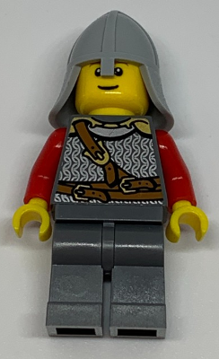 Kingdoms - Lion Knight Scale Mail with Chest Strap and Belt, Helmet with Neck Protector, Thin Grin (cas478)