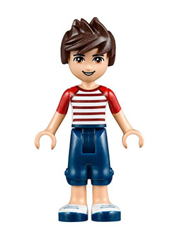 Friends Noah - Dark Blue Cropped Trousers, Red and White Striped Top (frnd0093)