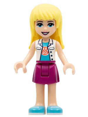 Friends Stephanie - Magenta Skirt, White Top with Paw Print Undershirt (frnd0420)