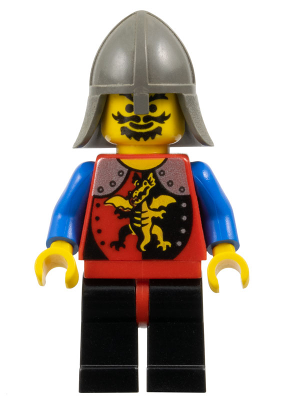 Dragon Knights - Knight 2, Black Legs with Red Hips, Dark Gray Neck-Protector (cas016)