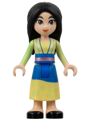 Mulan - Yellowish Green and Bright Light Yellow Robe, Black Shoes, Small Grin (dis124)