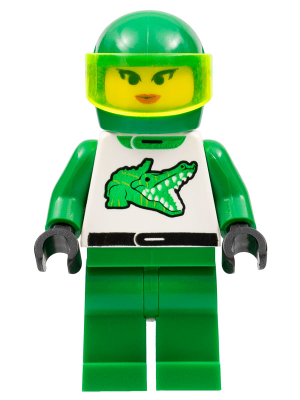 Race - Driver, Green Alligator, Plain Helmet (rac020)