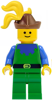 Forestman - Blue, Brown Hat, Yellow 3-Feather Plume (cas136)