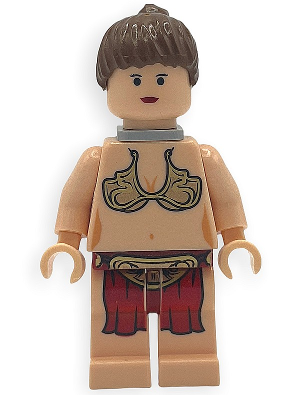 Princess Leia - Jabba Slave Outfit, Reddish Brown Ponytail, Neck Bracket (sw0085)