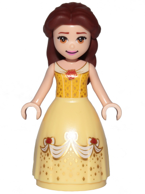 Belle - Dress with Red Roses, no Sleeves, Closed Mouth Smile (dp155)