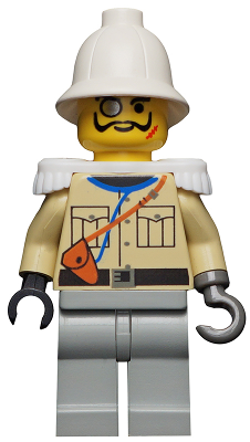 Lord Sam Sinister / Baron von Barron - Tan Shirt, Light Gray Legs, White Pith Helmet, White Epaulettes (adv039)