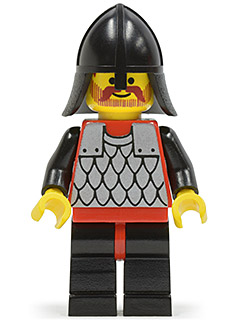 Scale Mail - Red with Black Arms, Black Legs with Red Hips, Black Neck-Protector (cas149)