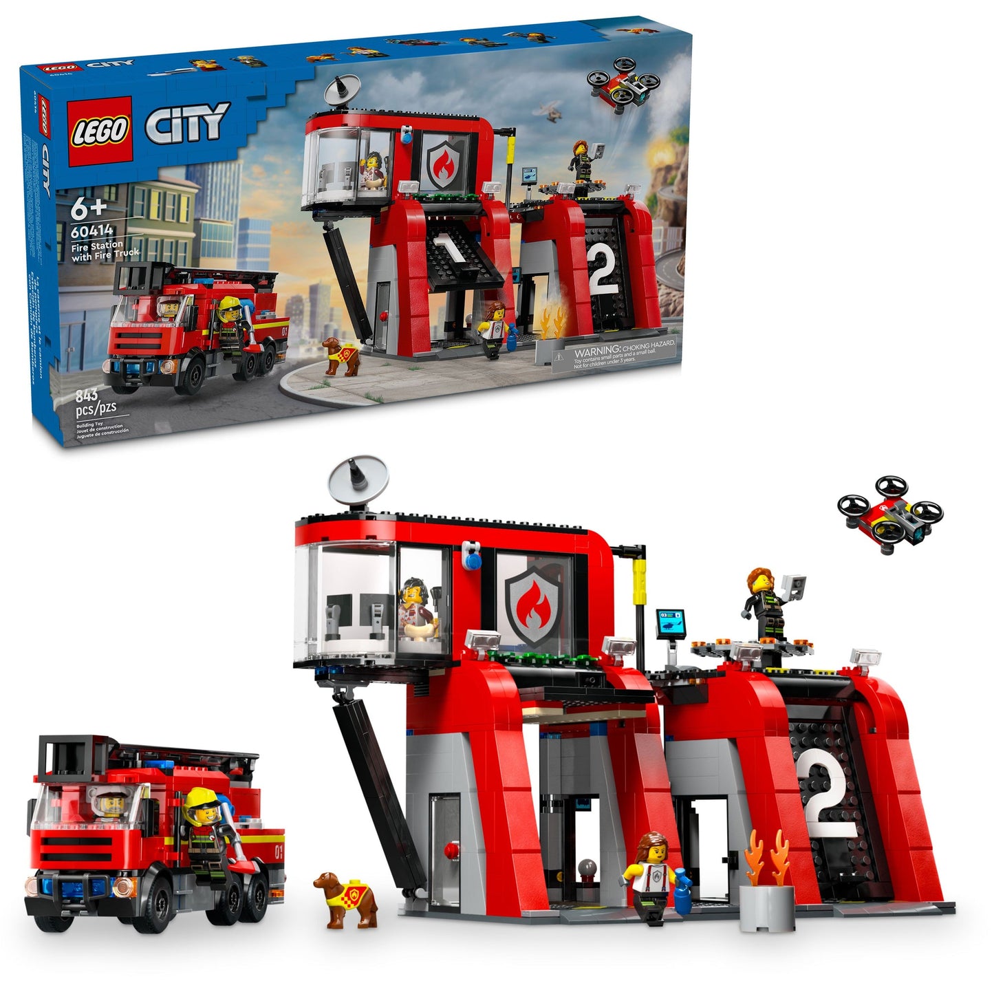 60414 Fire Station with Fire Truck