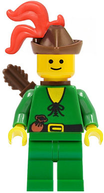 Forestman - Pouch, Brown Hat, Red 3-Feather Plume, Quiver (cas320)