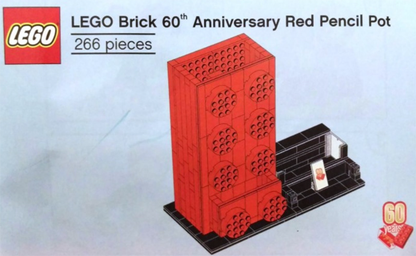 6258618 60th Anniversary Red Pencil Pot (Certified) LEGO Promotional