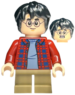 Harry Potter - Dark Red Plaid Flannel Shirt, Dark Tan Short Legs (hp481)