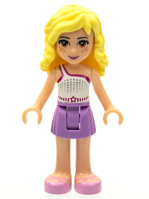Friends Naya - Medium Lavender Skirt, White Top with Star Belt (frnd0056)